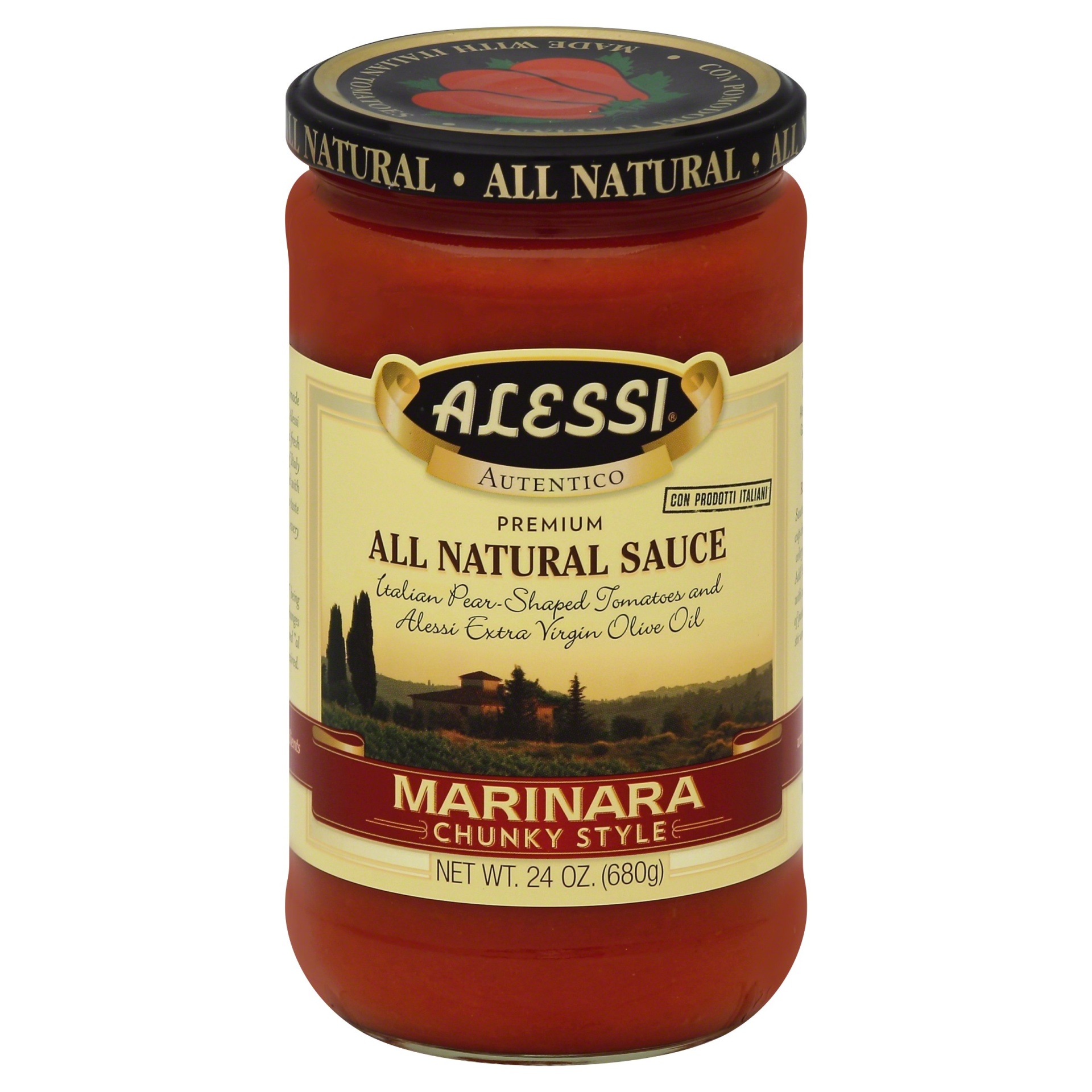 slide 1 of 2, Alessi All Natural Chunky Marinara Sauce, 24 oz
