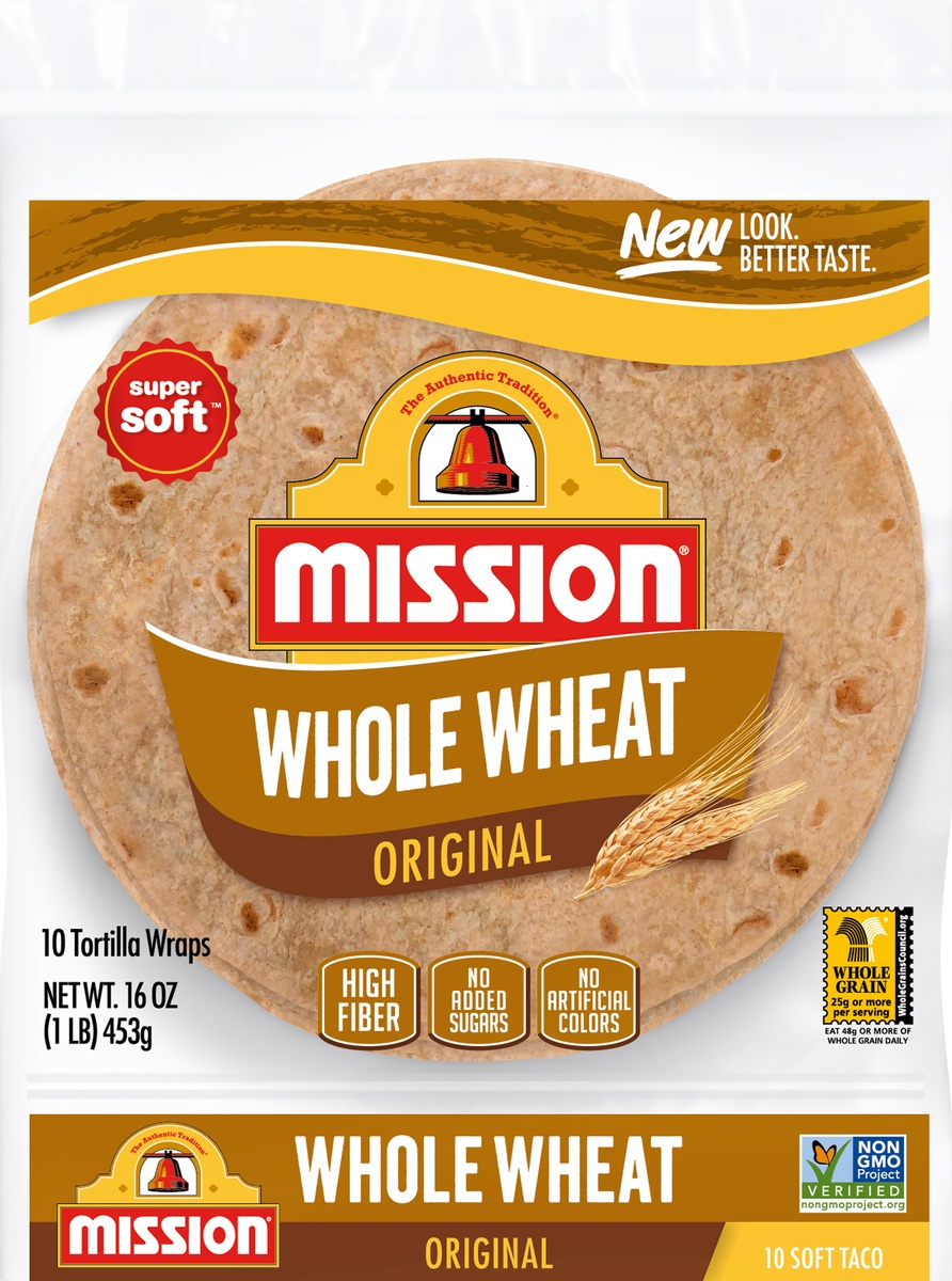 slide 9 of 10, Mission 100 Whole Wheat Soft Taco Flour Tortillas , 16 oz