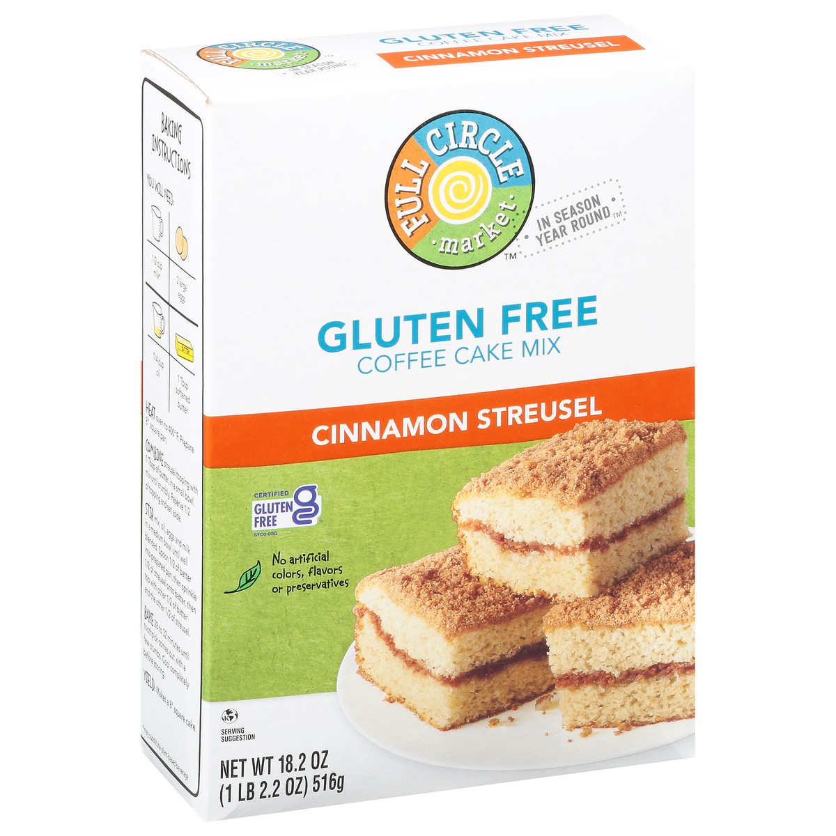 slide 14 of 15, Full Circle Market Gluten Free Cinnamon Streusel Coffee Cake Mix 18.2 oz, 18.2 oz