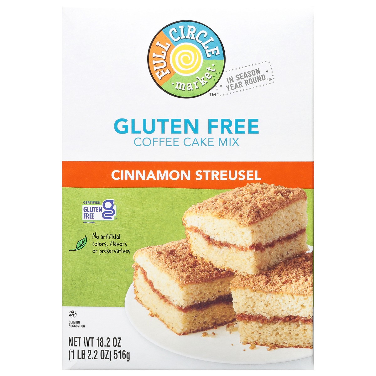 slide 7 of 15, Full Circle Market Gluten Free Cinnamon Streusel Coffee Cake Mix 18.2 oz, 18.2 oz