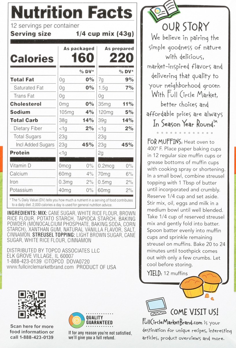 slide 13 of 15, Full Circle Market Gluten Free Cinnamon Streusel Coffee Cake Mix 18.2 oz, 18.2 oz