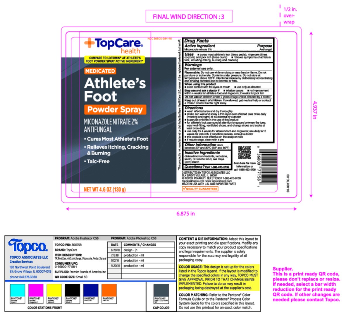 slide 13 of 14, TopCare Antifungal Spray, Powder-Topcare, 4.6 oz