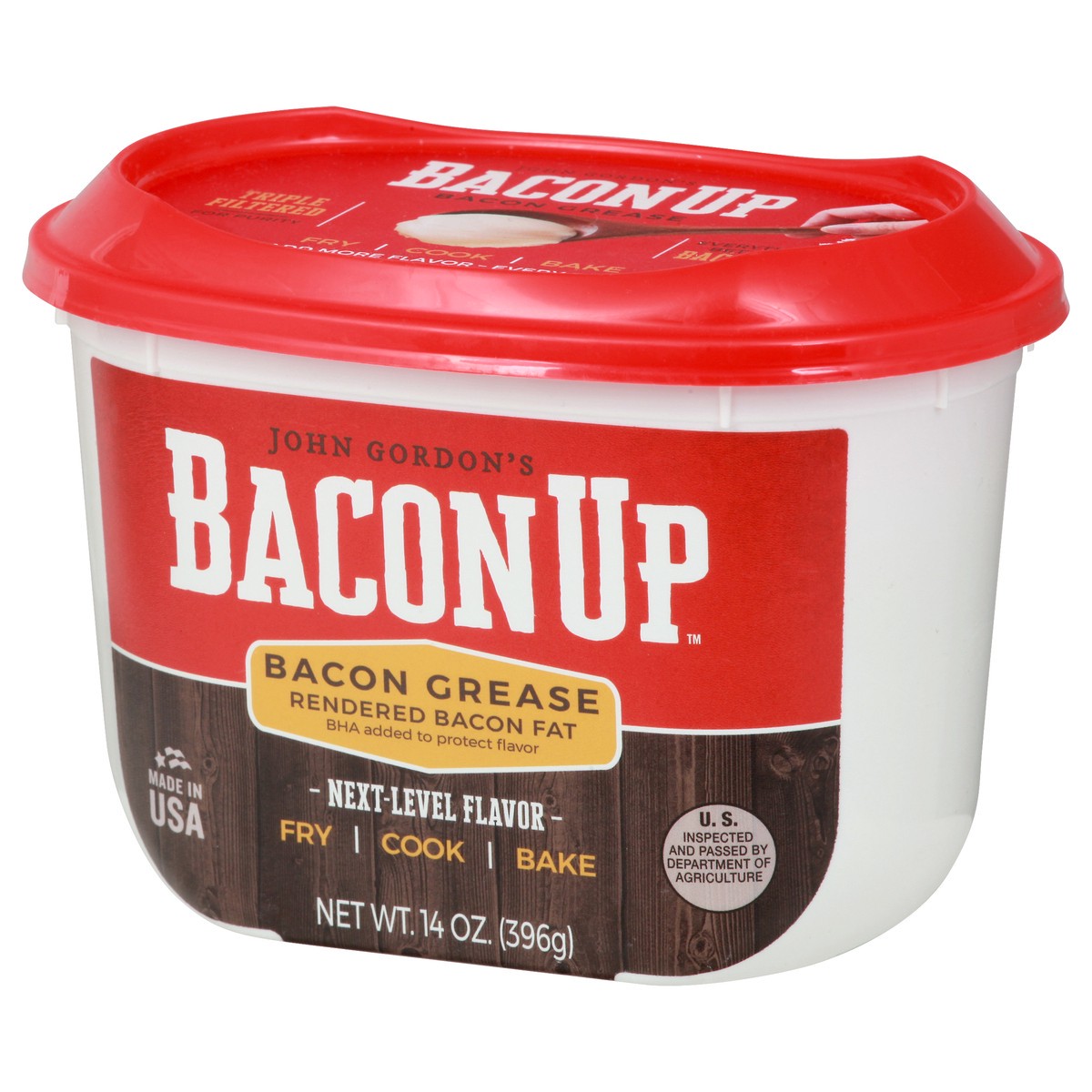 slide 7 of 9, Bacon Up Bacon Grease Rendered Bacon Fat for Frying, 14 oz