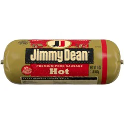 Jimmy Dean Premium Pork Hot Breakfast Sausage Roll, 16 oz