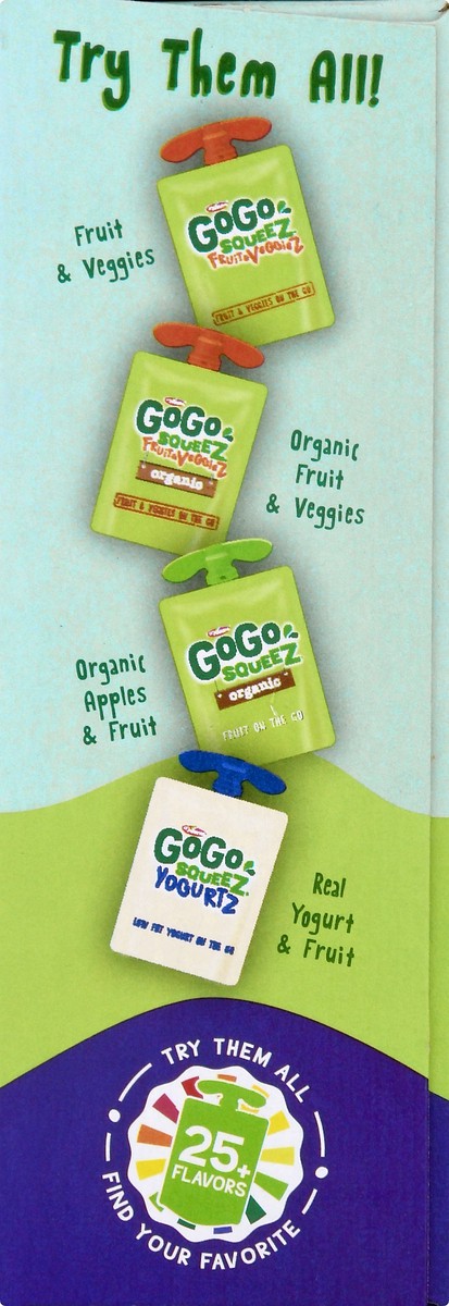 slide 3 of 12, GoGo squeeZ Fruit On The Go No Sugar Added Apple Grape Applesauce 4.0 ea, 4 ct