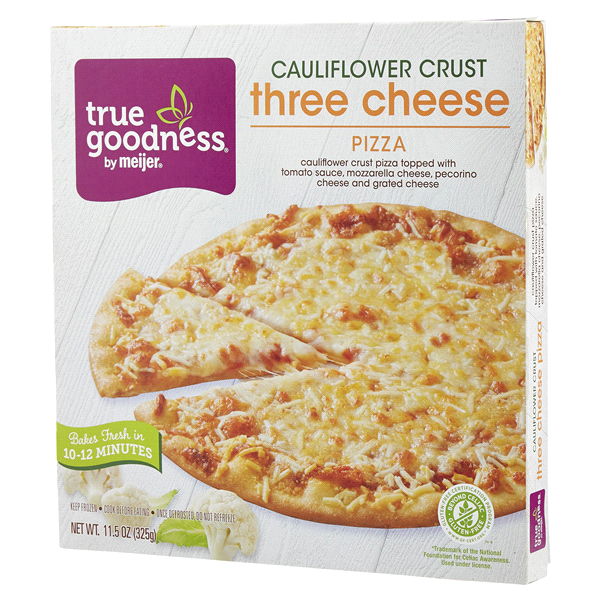 slide 15 of 29, True Goodness Cauliflower Crust Three Cheese Pizza, 11.6 oz