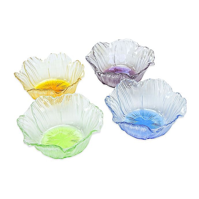 slide 1 of 1, Classic Touch Dessert Bowls - Assorted Colors, 4 ct