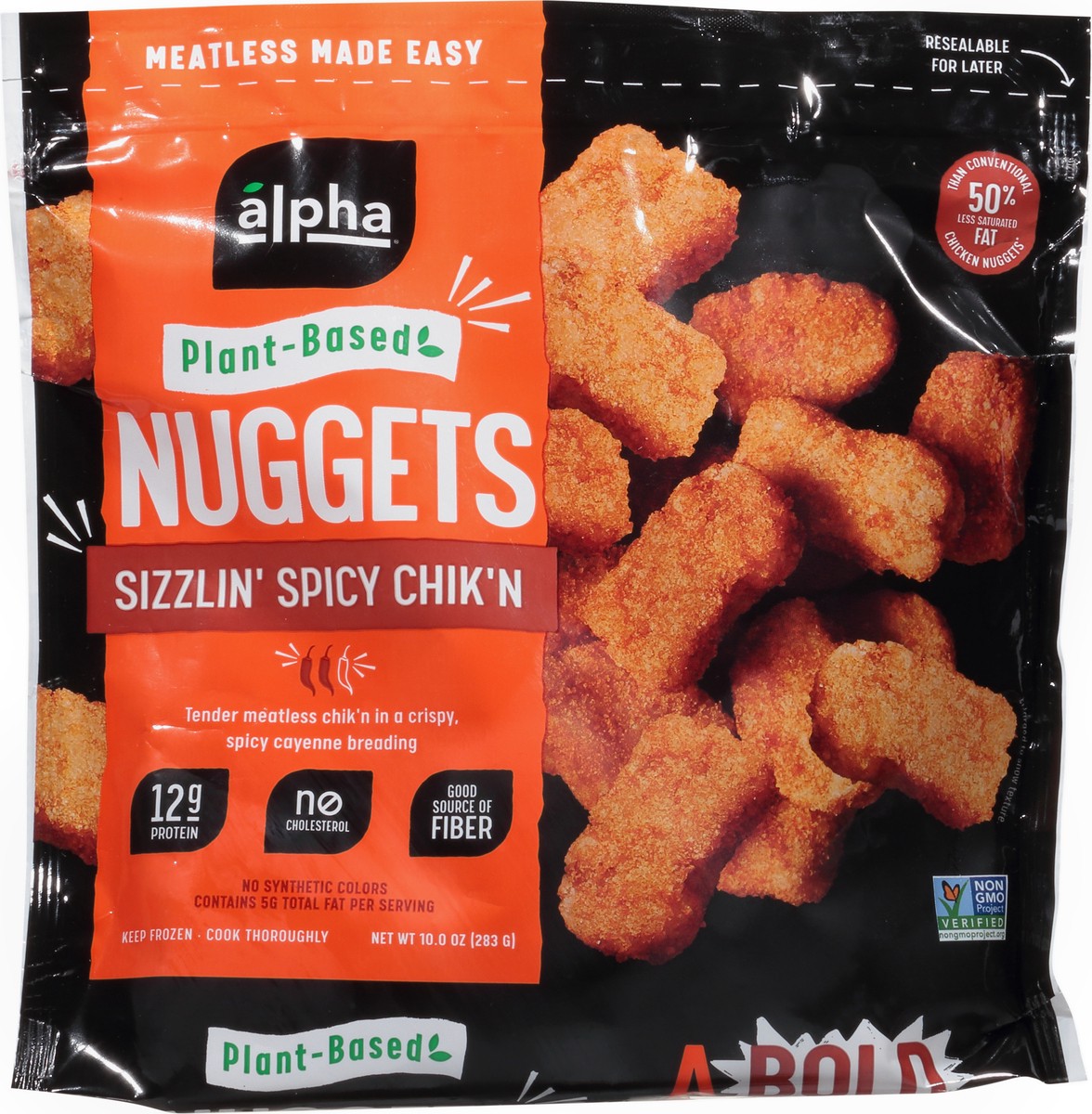 slide 7 of 14, Alpha Sizzlin' Spicy Chik'n Nuggets 10.0 oz, 10 oz