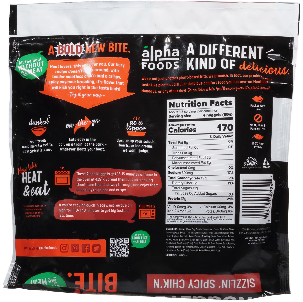 slide 14 of 14, Alpha Sizzlin' Spicy Chik'n Nuggets 10.0 oz, 10 oz