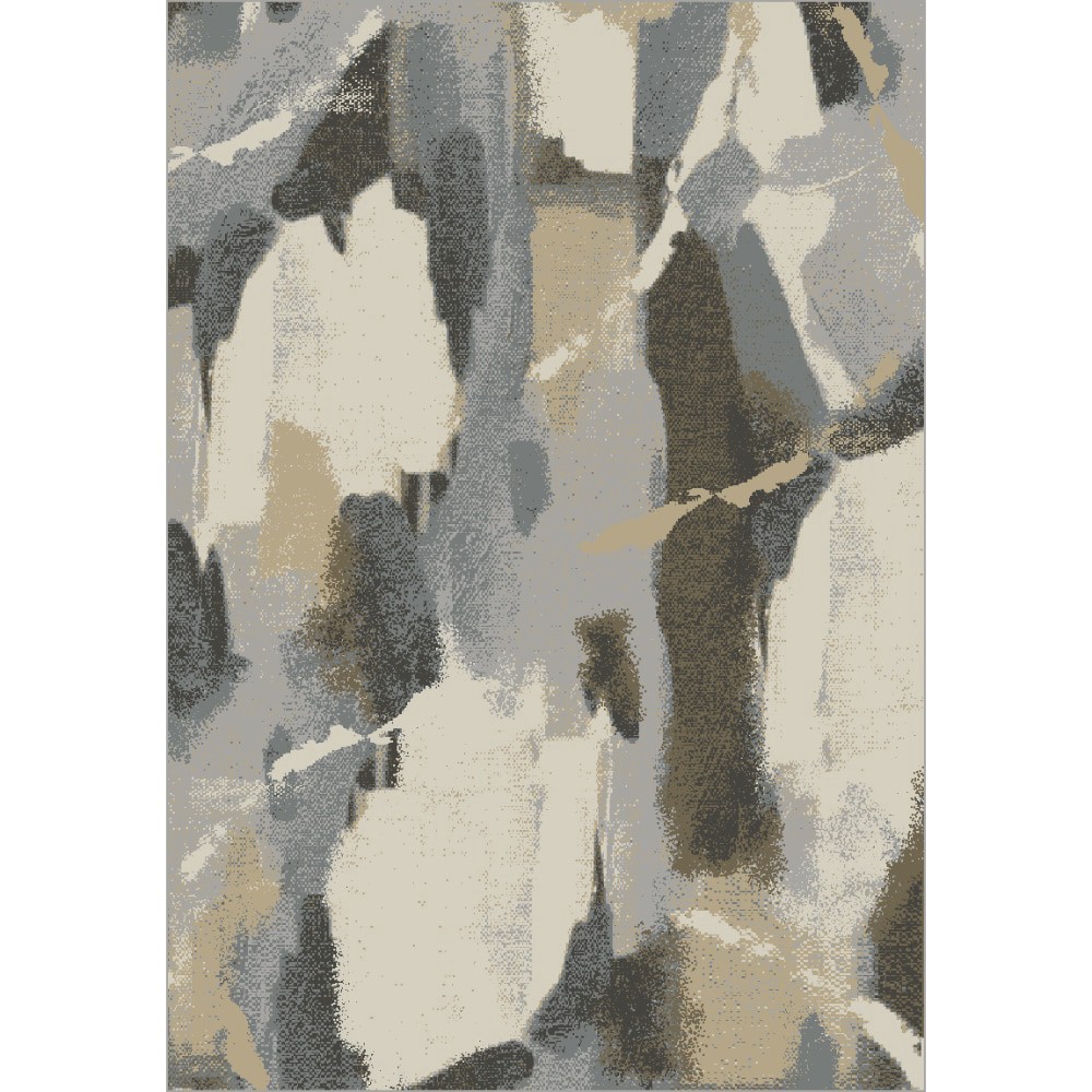 slide 1 of 1, Aerial Abstract Gray / Brown Area Rug, 94 x 120 in