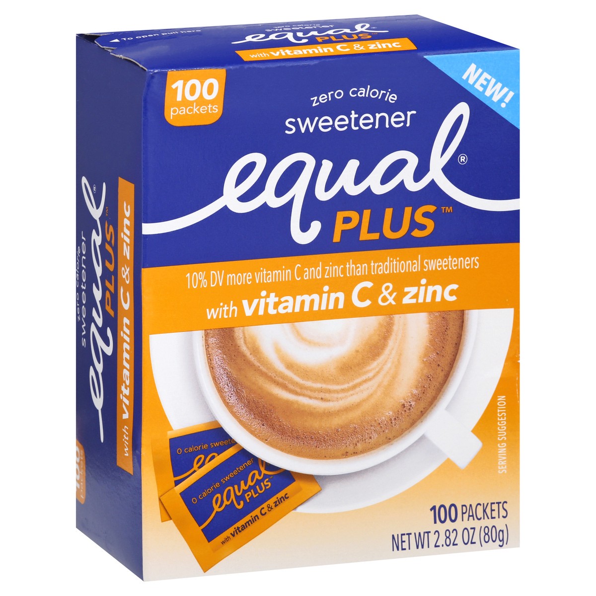 slide 8 of 9, Equal Plus Zero Calorie Sweetener 100 ea, 100 ct