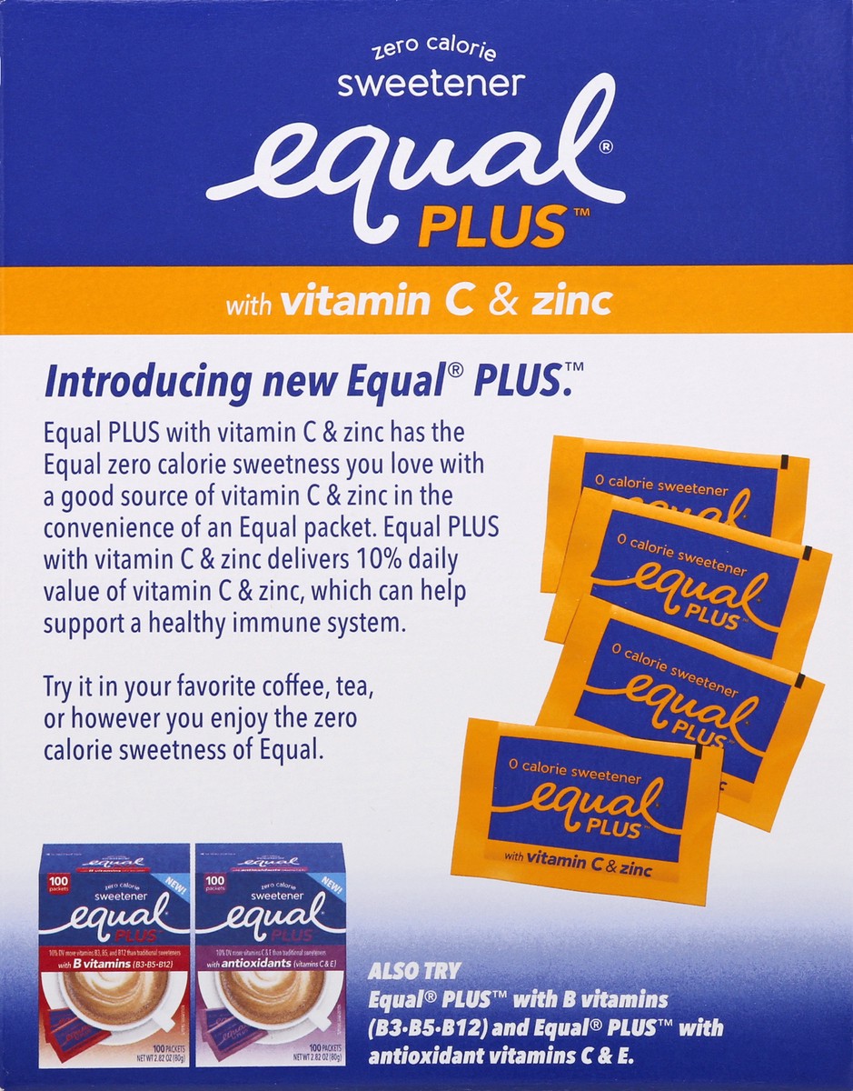 slide 5 of 9, Equal Plus Zero Calorie Sweetener 100 ea, 100 ct