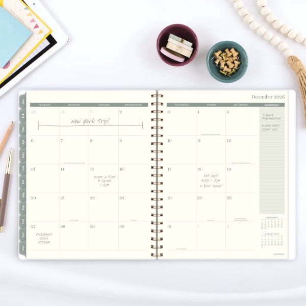 slide 6 of 10, Cambridge® Serene 2026 Weekly Monthly Planner, Large, 8 1/2"" x 11"", 1 ct