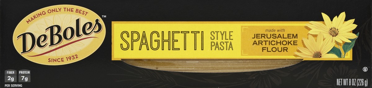 slide 5 of 6, DeBoles Spaghetti Style Pasta made with Jerusalem Artichoke Flour, 8 oz