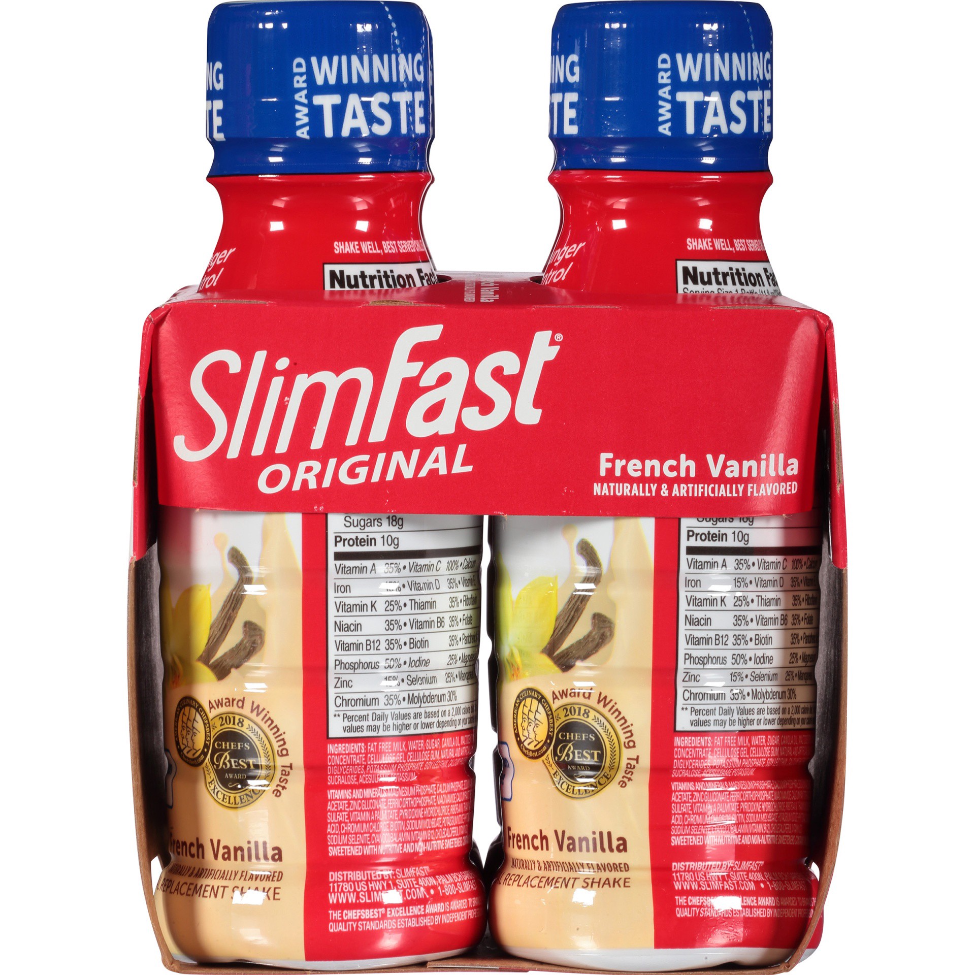 slide 3 of 6, SlimFast Original Ready to Drink Meal Replacement Shake, French Vanilla, 4 ct; 11 fl oz