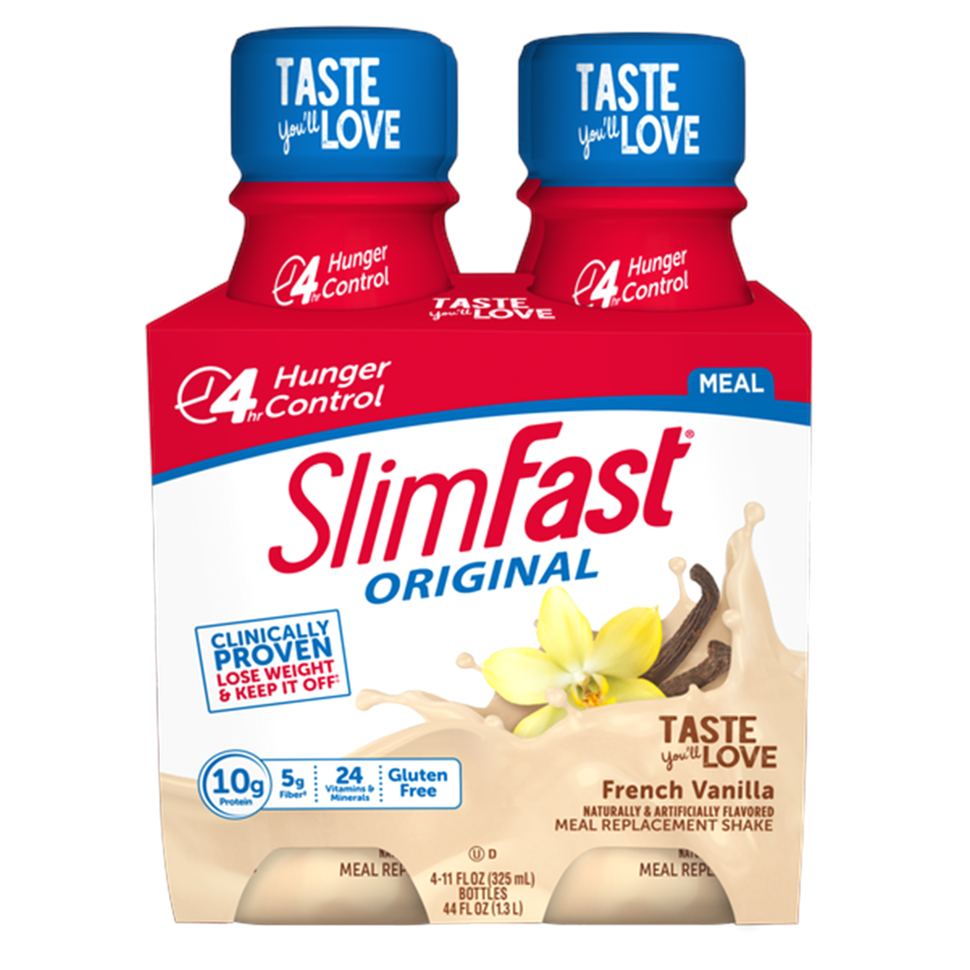 slide 1 of 6, SlimFast Original Ready to Drink Meal Replacement Shake, French Vanilla, 4 ct; 11 fl oz