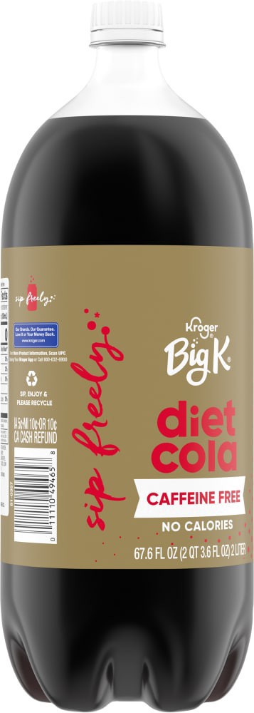 slide 3 of 4, Big K Caffeine Free Diet Cola Soda - 2 liter, 2 liter