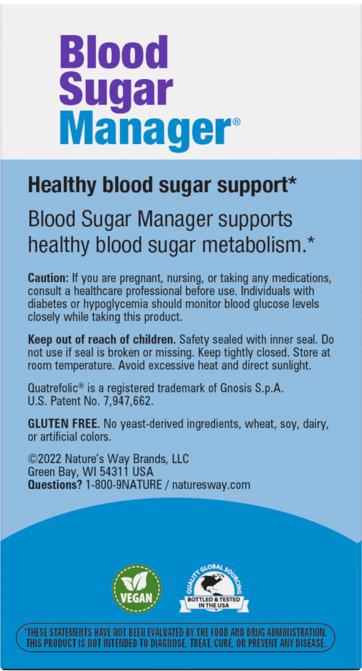 slide 4 of 5, Nature's Way Tablets Blood Sugar Manager 60 ea, 1 ct