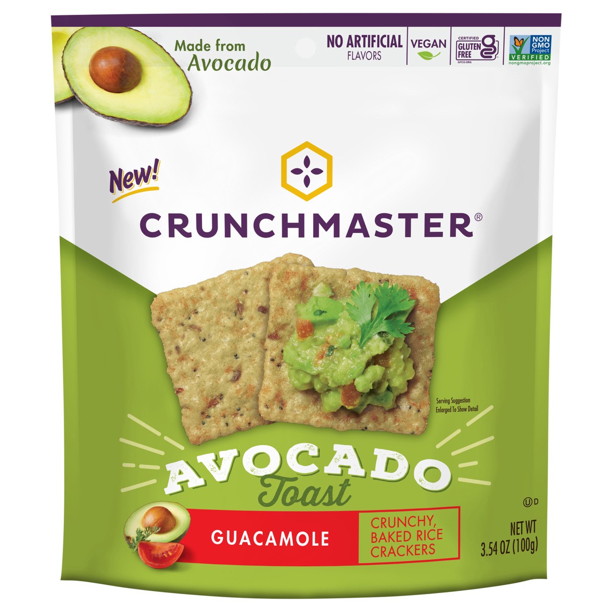 slide 1 of 13, Crunchmaster Avocado Toast Guacamole, 3.54 oz