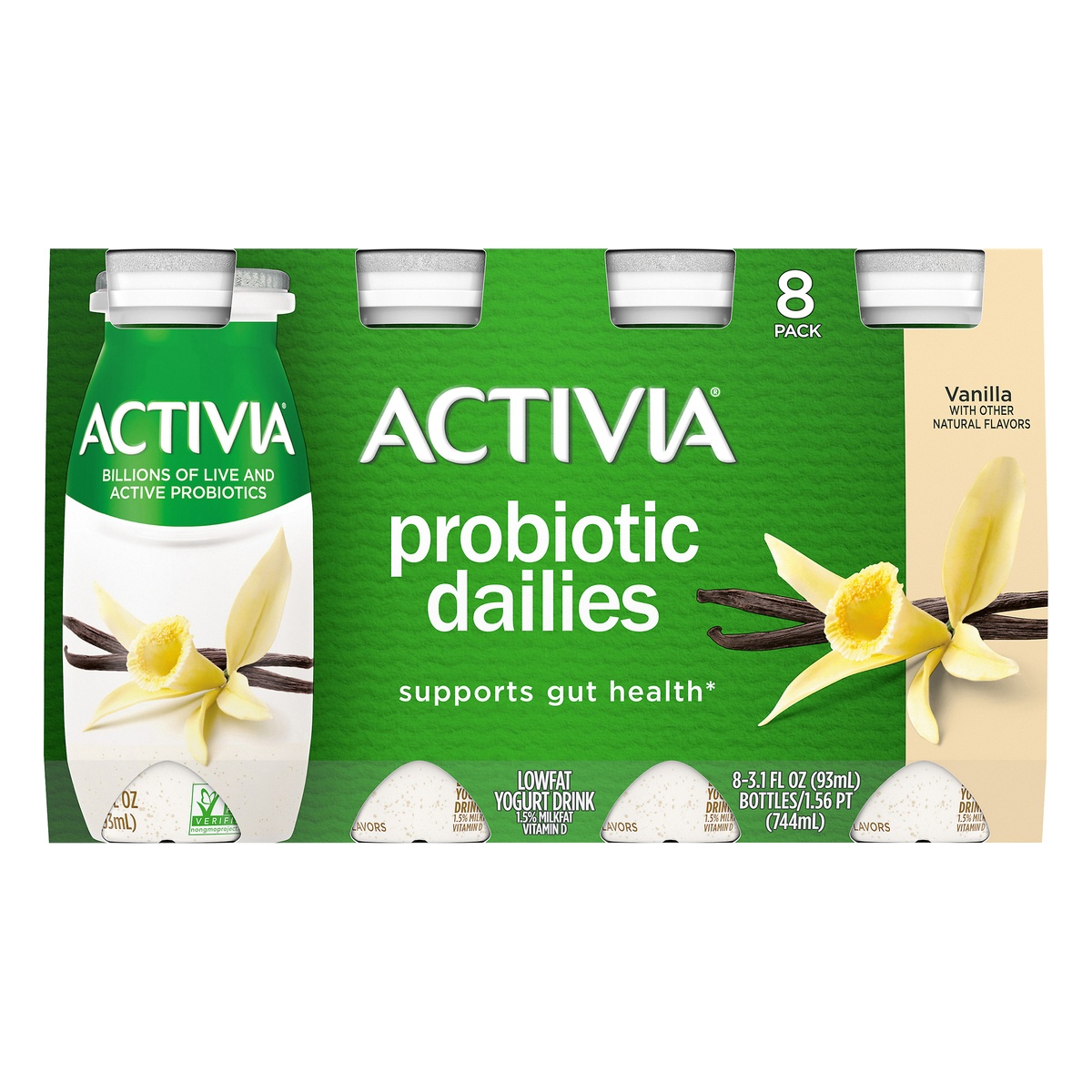 slide 1 of 8, Activia Dailies Vanilla Yogurt, 8 ct; 3.1 fl oz