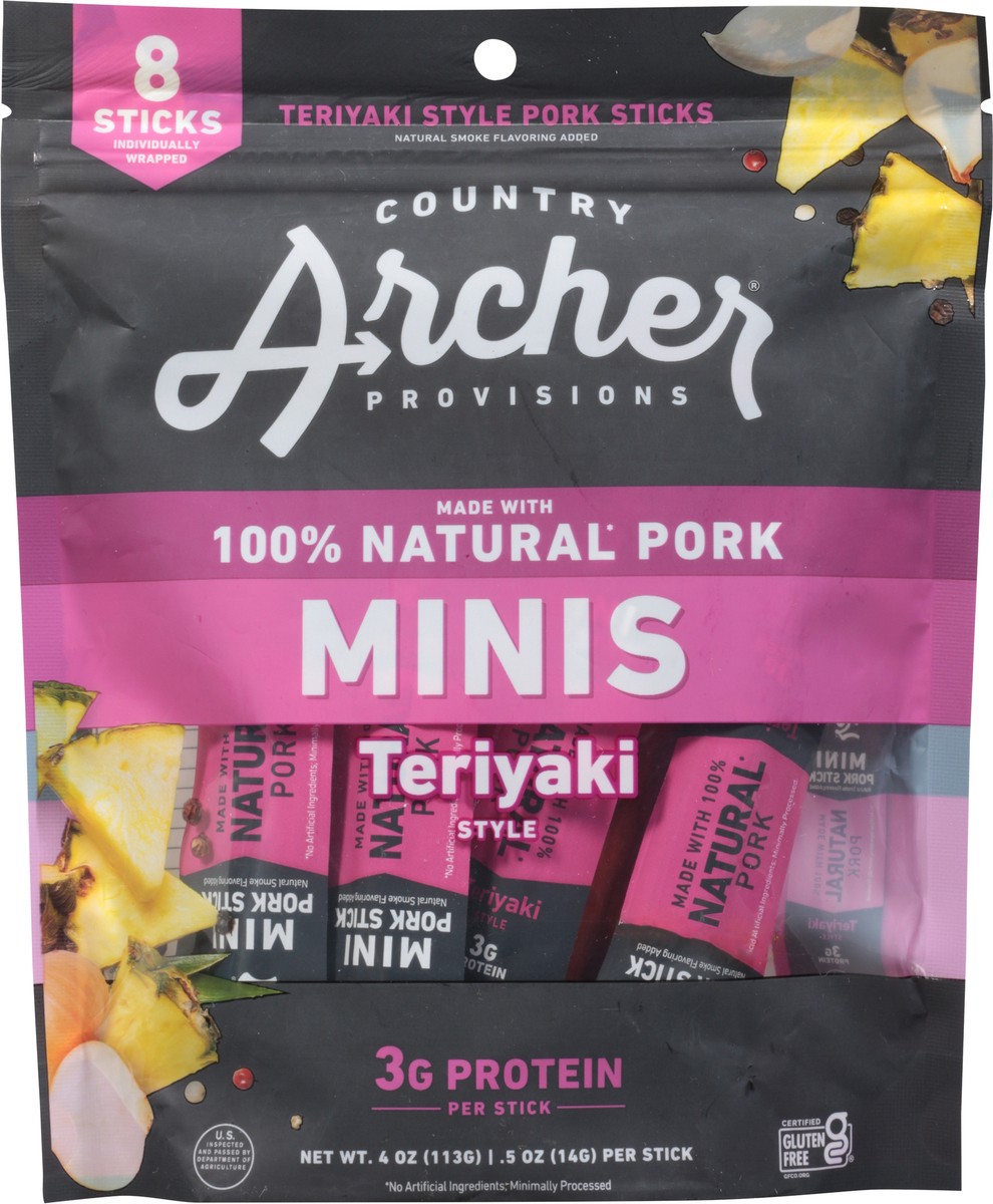 slide 14 of 14, Country Archer Minis Pineapple Natural Pork Sticks 8 Count, 4 oz