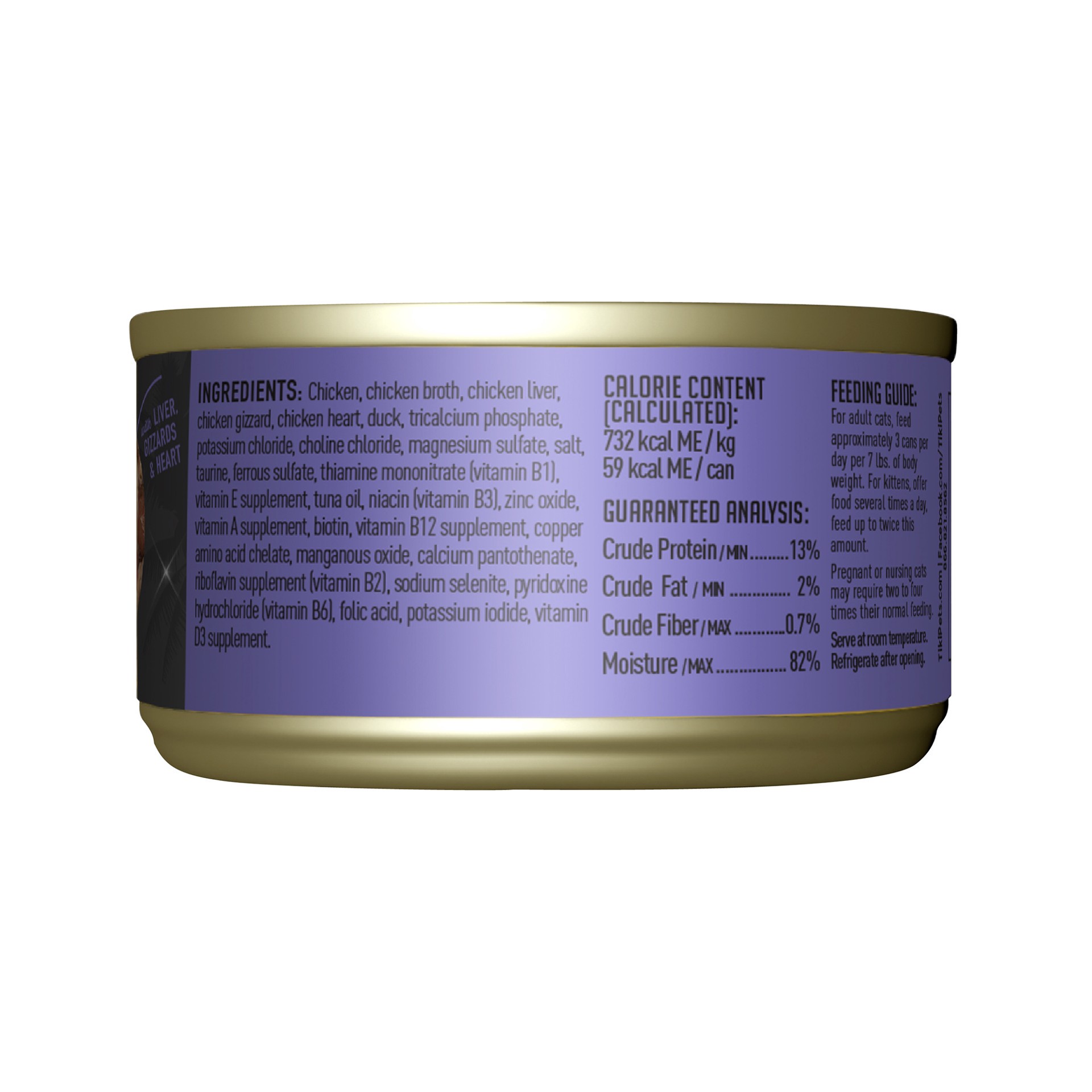 slide 6 of 8, Tiki Cat After Dark Whole Foods Wet Cat Food, Chicken & Duck, 2.8 oz. Can (12 Count), 2.8 oz