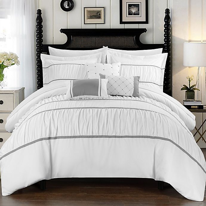 slide 2 of 5, Chic Home Aero King Comforter Set - White, 10 ct