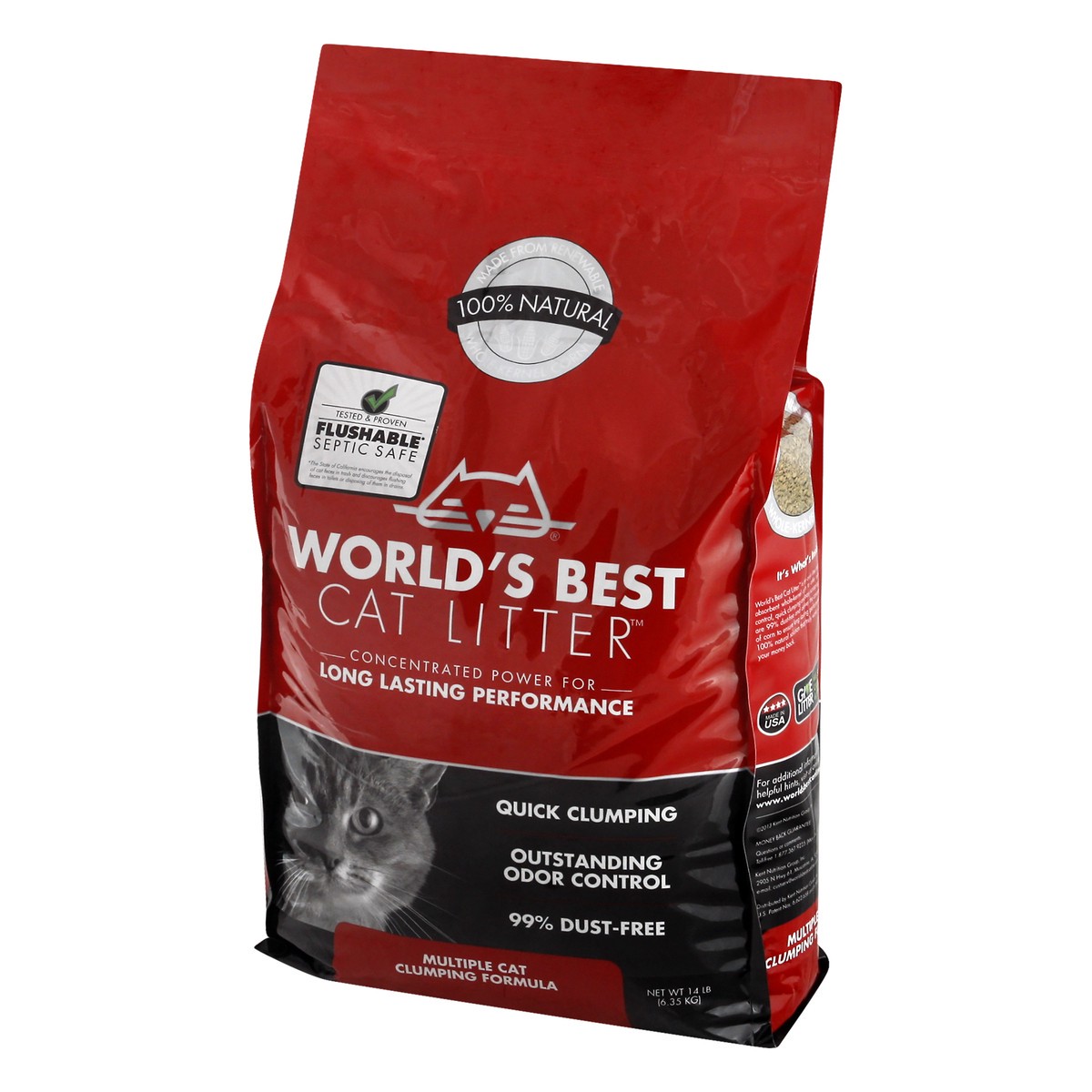 slide 7 of 11, Worlds Best Multiple Cat Clumping Formula Cat Litter 1.4 lb, 14 lb