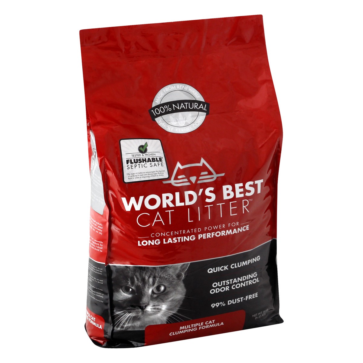 slide 9 of 11, Worlds Best Multiple Cat Clumping Formula Cat Litter 1.4 lb, 14 lb