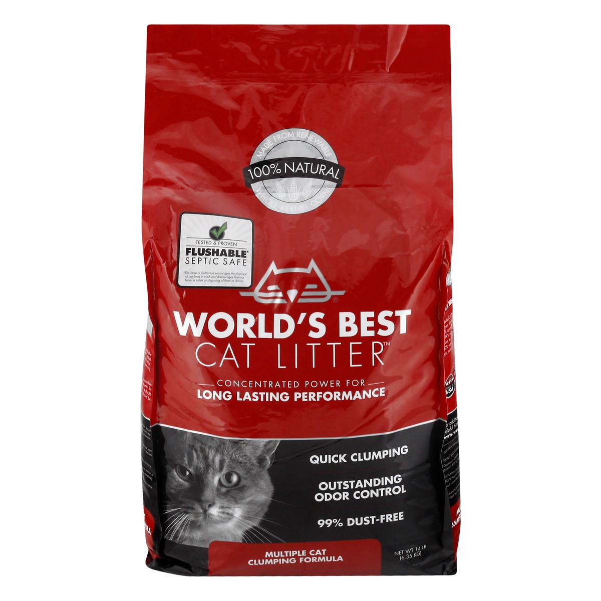 slide 8 of 11, Worlds Best Multiple Cat Clumping Formula Cat Litter 1.4 lb, 14 lb