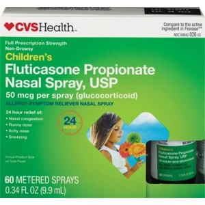 slide 1 of 1, CVS Health Children's Fluticasone Propionate Nasal Spray 50mcg, 60 Metered Sprays, 0.34 oz