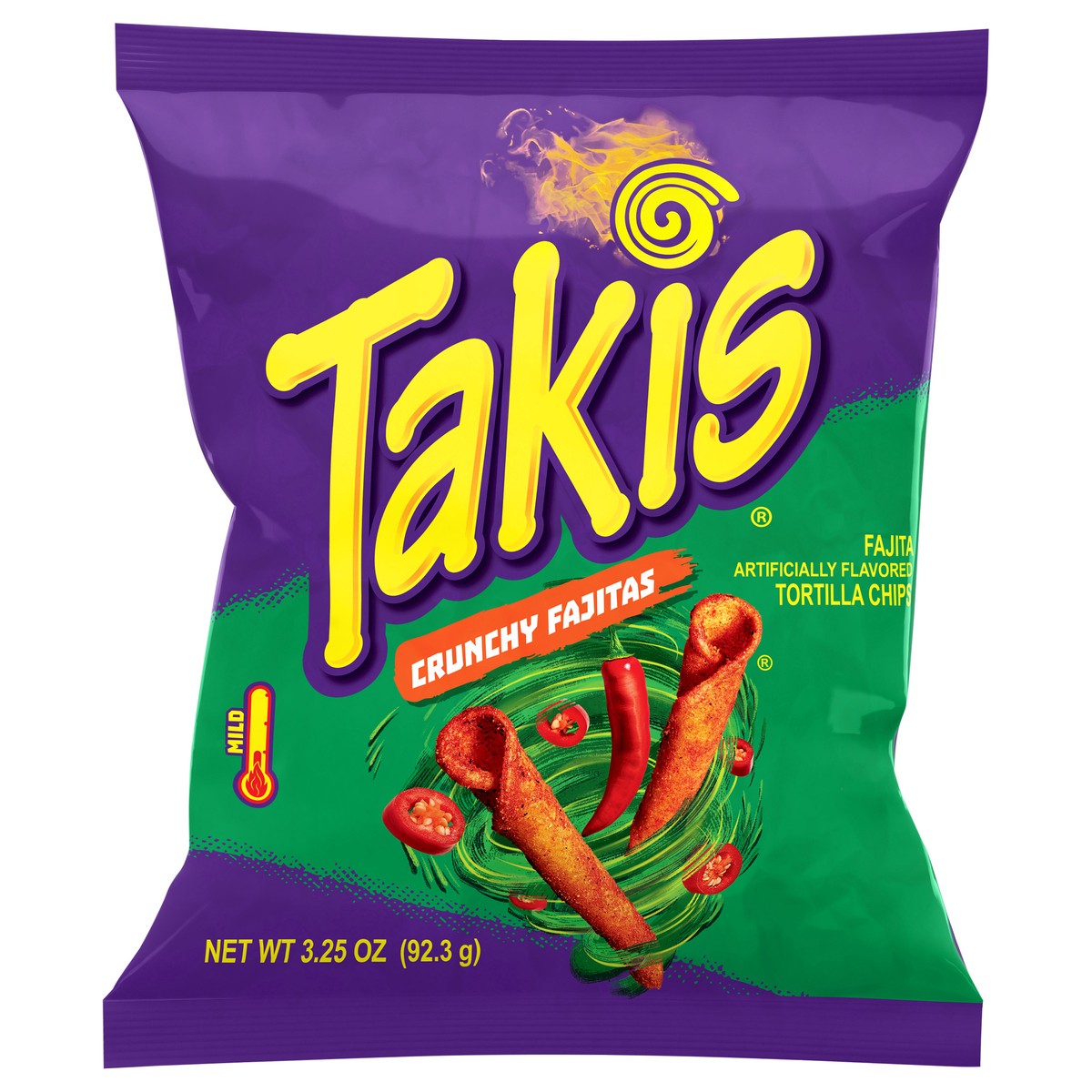 slide 1 of 7, Takis Mild Crunchy Fajitas Tortilla Chips 3.25 oz, 3.25 oz