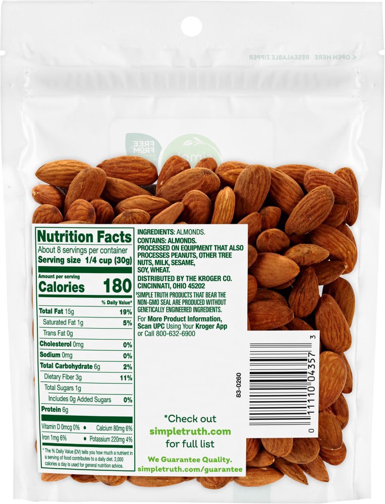 slide 2 of 2, Simple Truth Raw Almonds, 8 oz