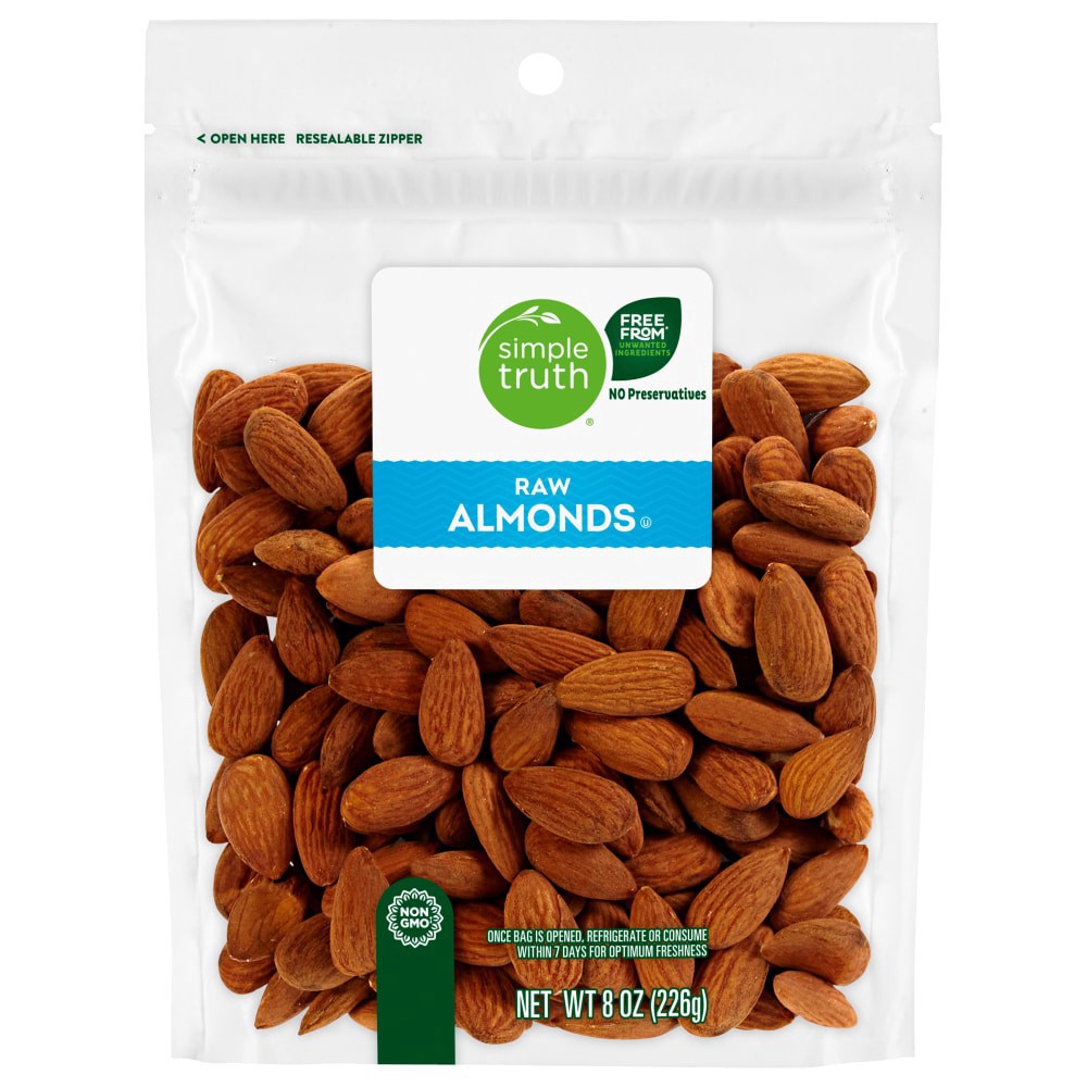 slide 1 of 2, Simple Truth Raw Almonds, 8 oz