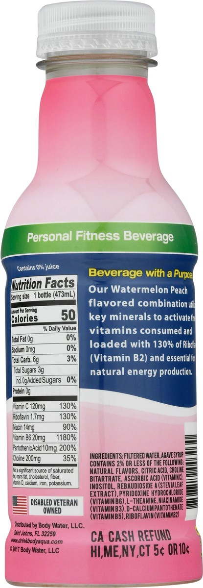slide 5 of 14, Body Aqua Fitness Beverage Watermelon Peach, 16 oz
