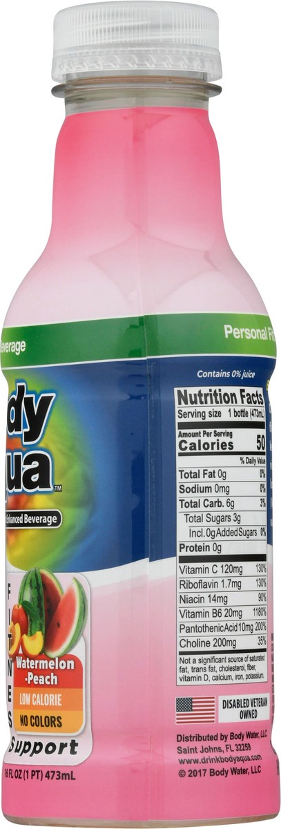 slide 9 of 14, Body Aqua Fitness Beverage Watermelon Peach, 16 oz