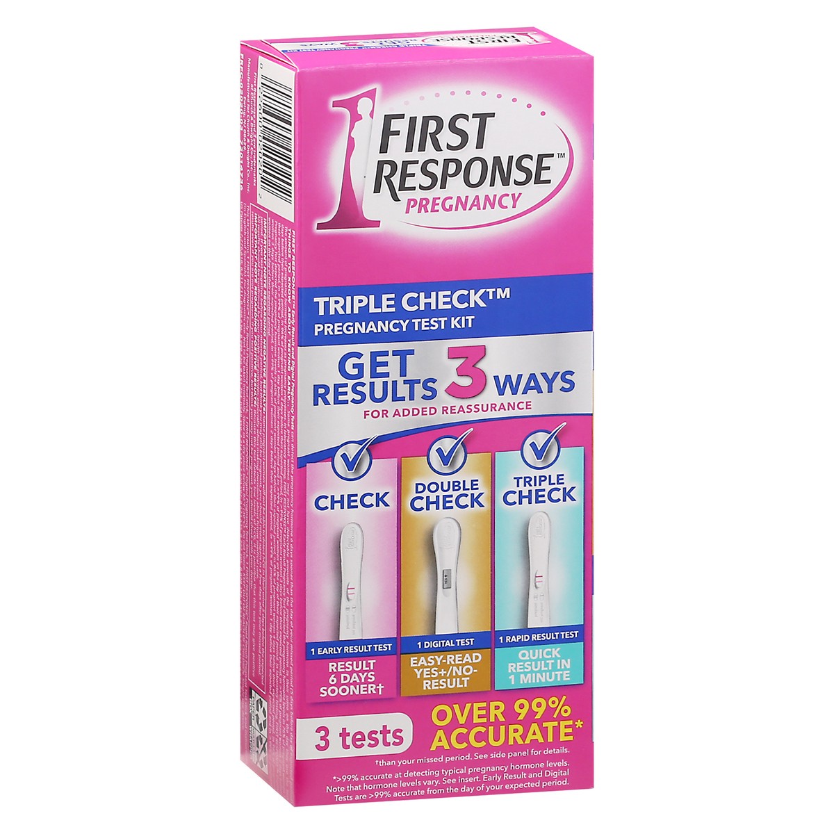 slide 5 of 9, First Response Triple Check Pregnancy Test 3 ct., 3 ct