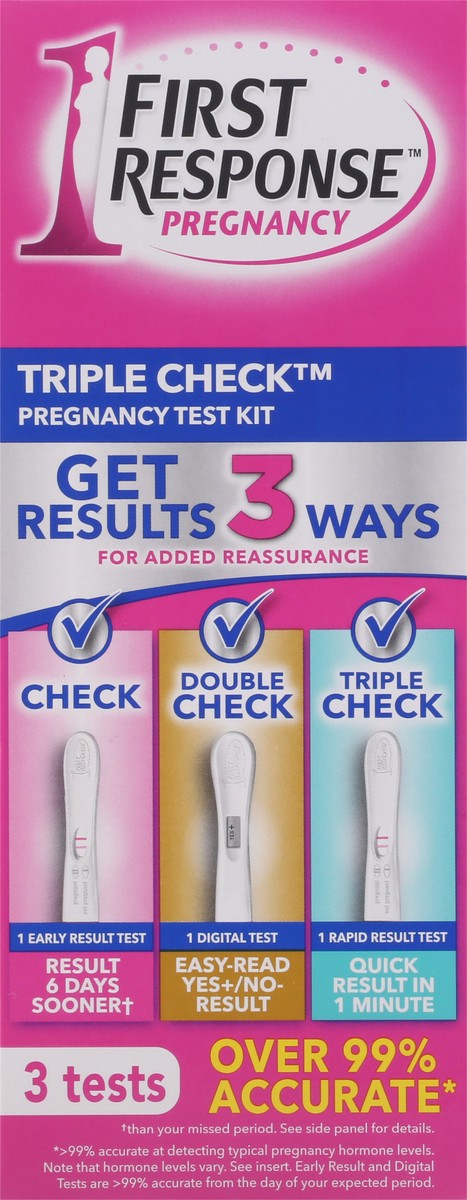 slide 4 of 9, First Response Triple Check Pregnancy Test 3 ct., 3 ct