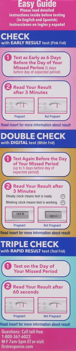 slide 6 of 9, First Response Triple Check Pregnancy Test 3 ct., 3 ct