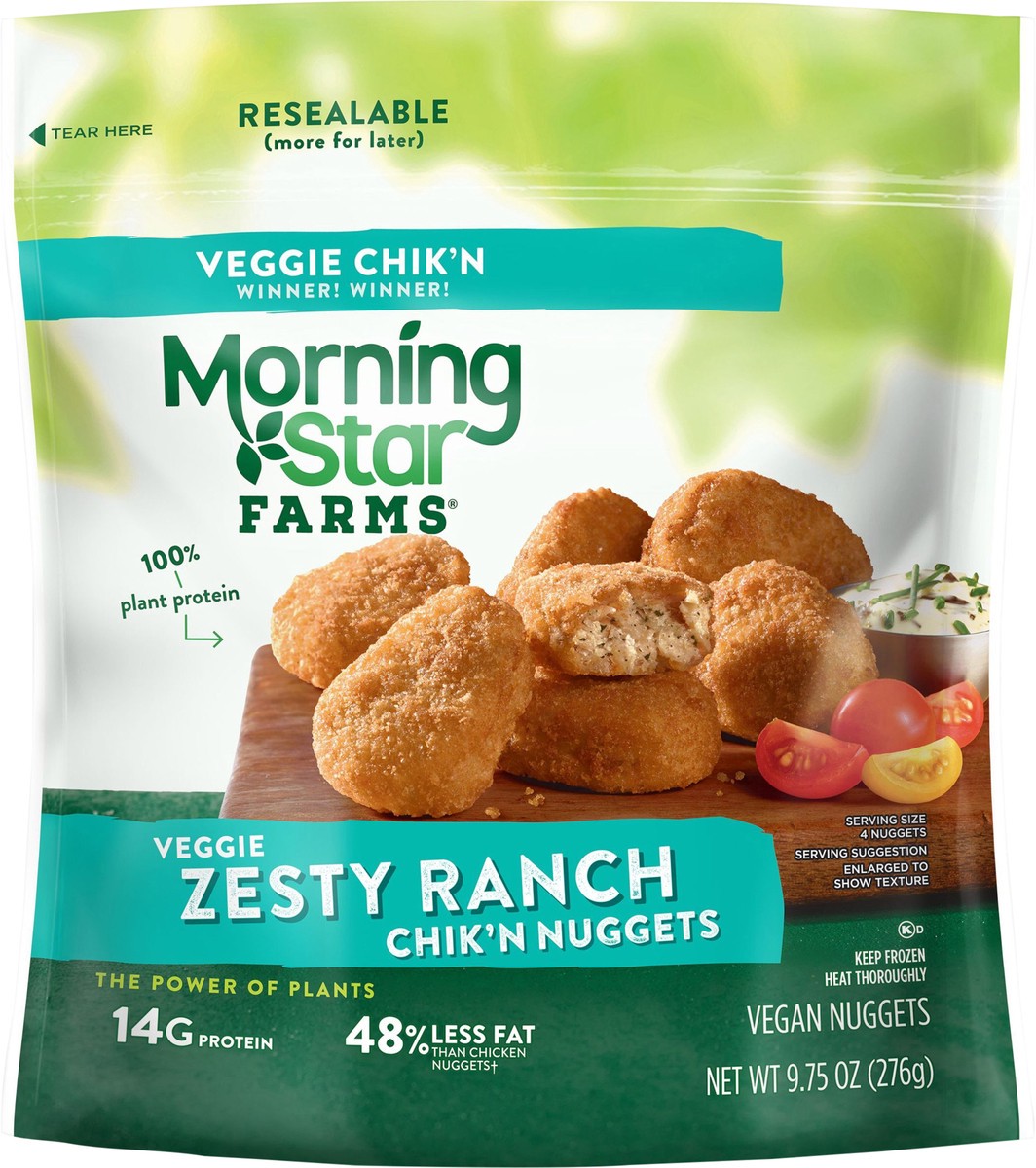 slide 3 of 14, MorningStar Farms Chik'n Nuggets, Zesty Ranch, 9.75 oz, Frozen, 9.75 oz