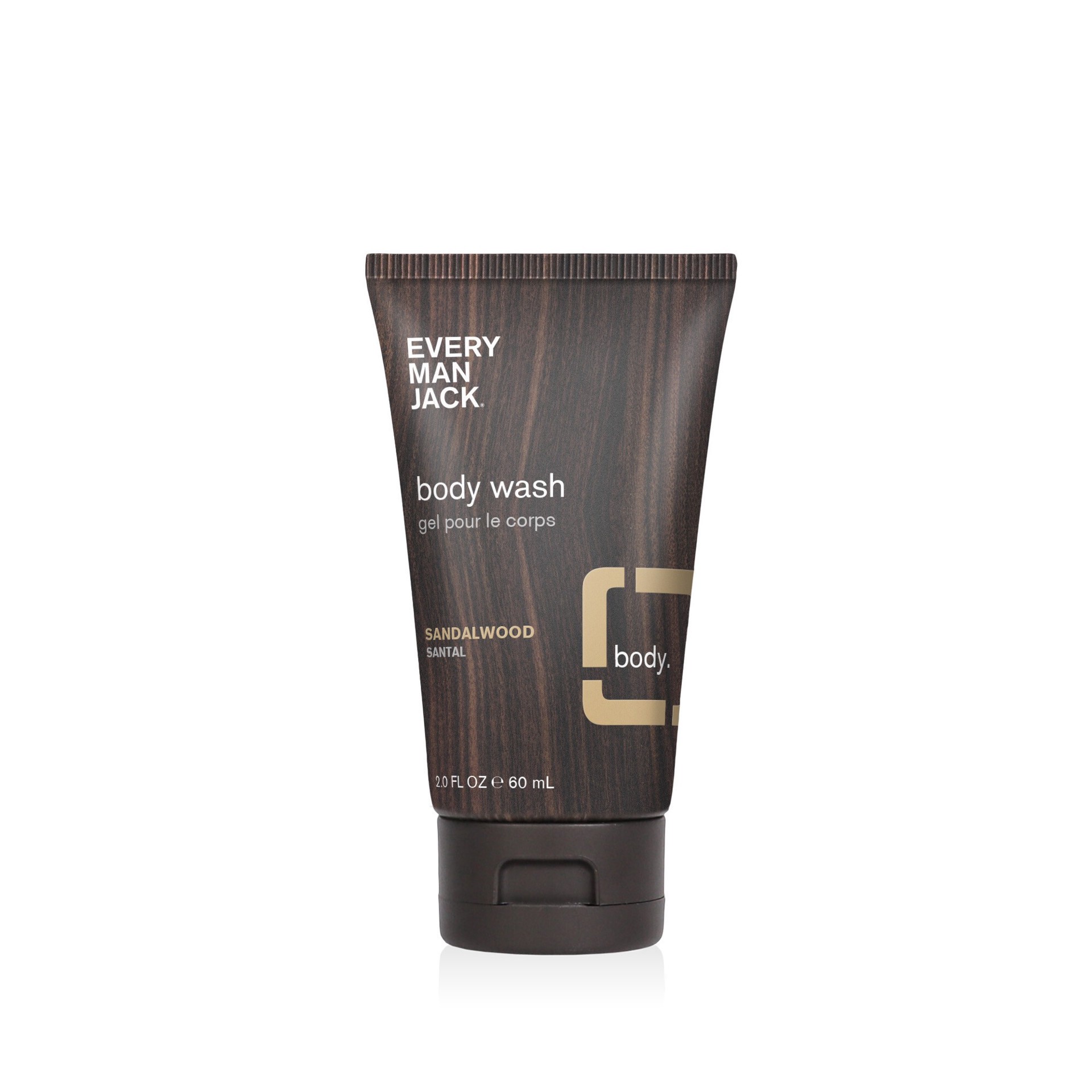 slide 2 of 6, Every Man Jack Men's Sandalwood Body Trial & Travel Pouch Set - Body Wash, 2-in-1 Shampoo + Conditioner - 2ct, 2 ct