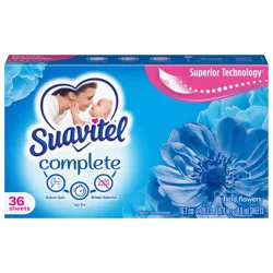 Suavitel Complete Fabric Softener Dryer Sheets, Field Flowers - 36 ct