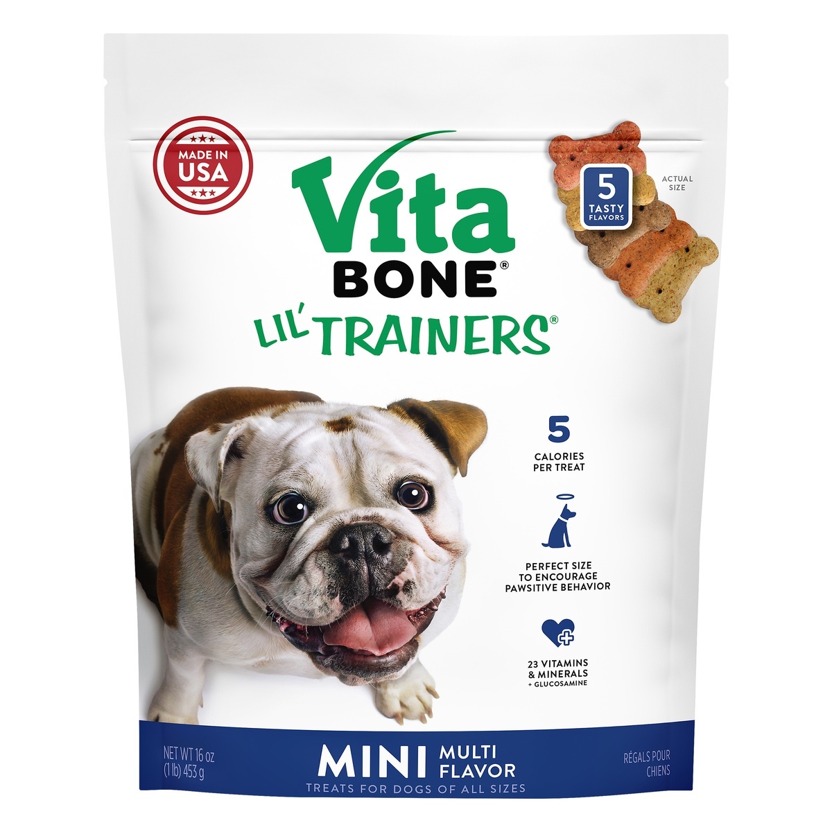 slide 1 of 1, Vita Bones LiL' Trainers Dog Biscuits 5 Tasty Flavors, 16 oz