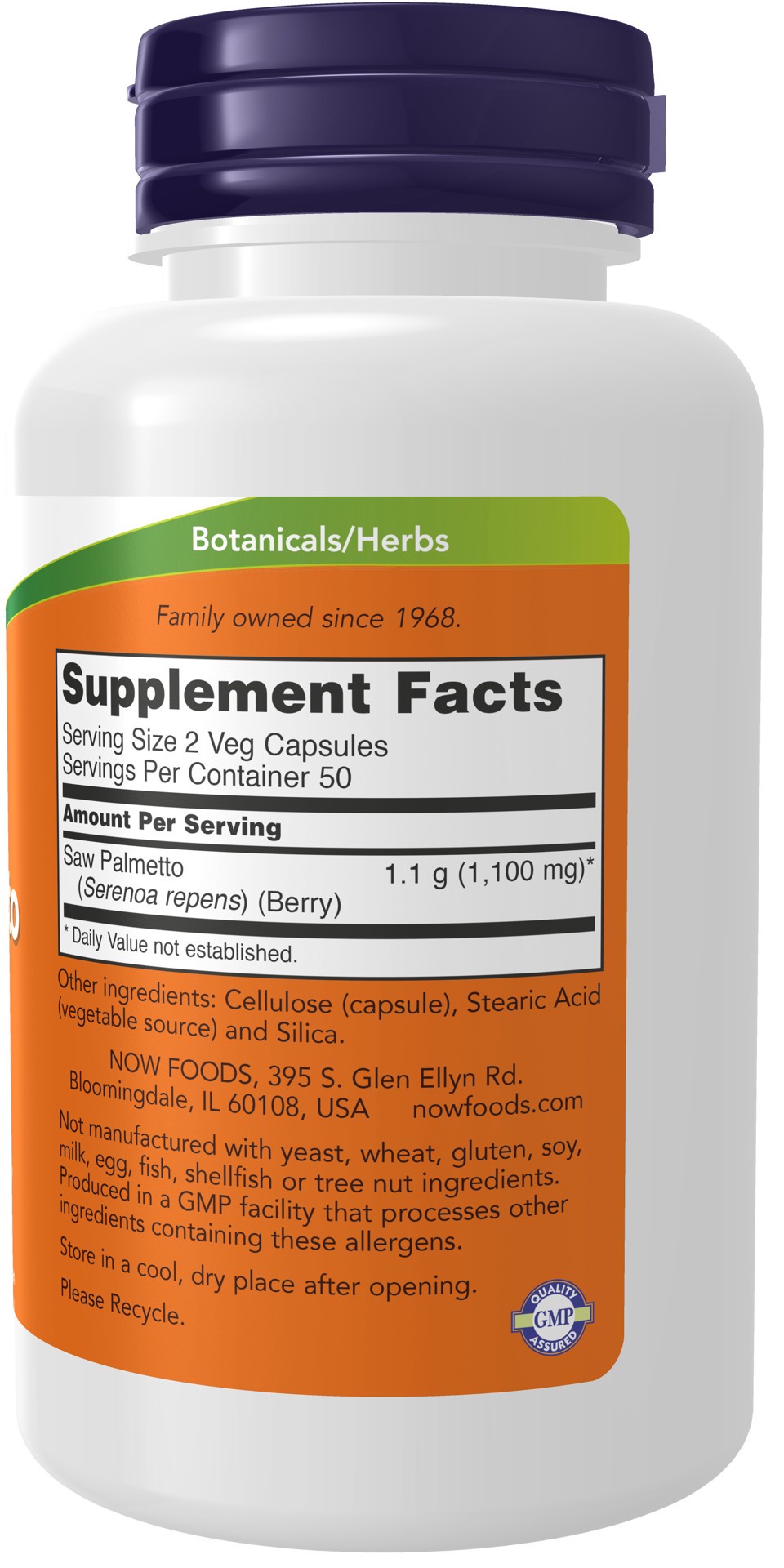 slide 4 of 4, NOW Saw Palmetto Berries 550 mg - 100 Veg Capsules, 550 mg