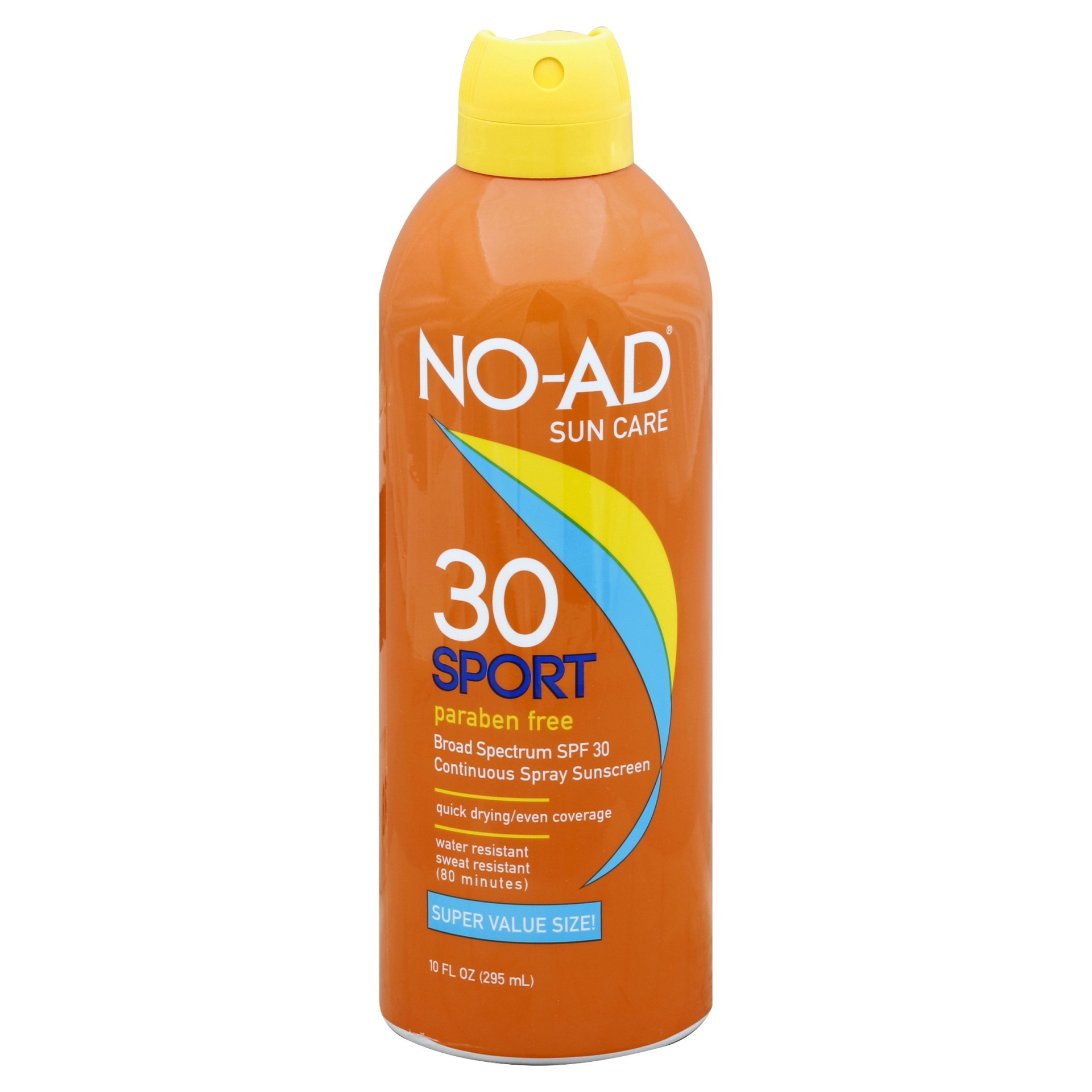 slide 1 of 2, NO-AD Continuous Sport Sunscreen Spray - SPF 30, 10 oz