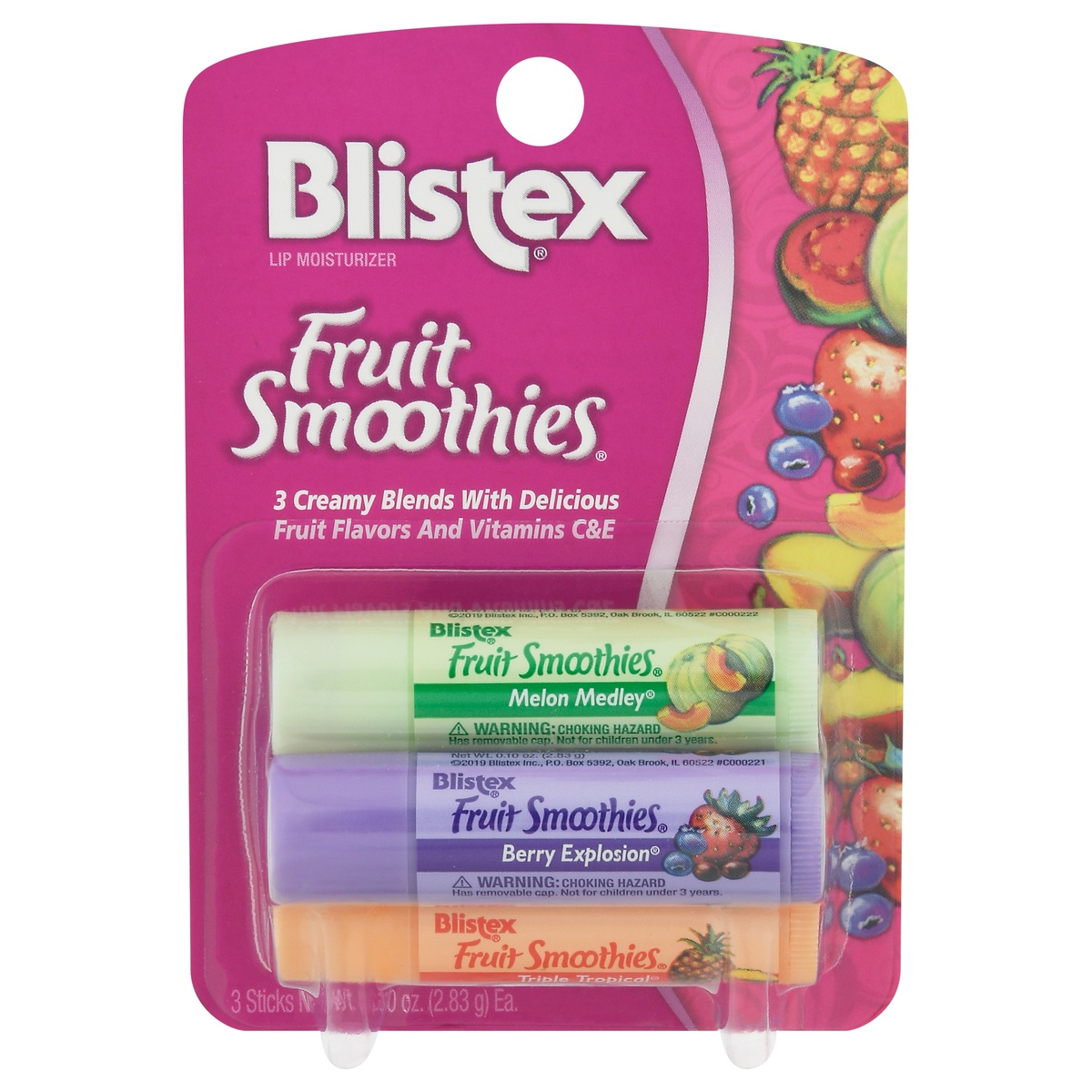 slide 1 of 2, Blistex Fruit Smoothies Lip Moisturizer 3 - 0.10 oz Sticks, 3 ct