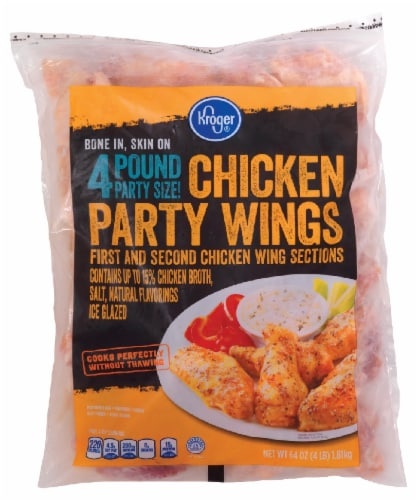 slide 1 of 1, Kroger Chicken Party Wings, 4 lb
