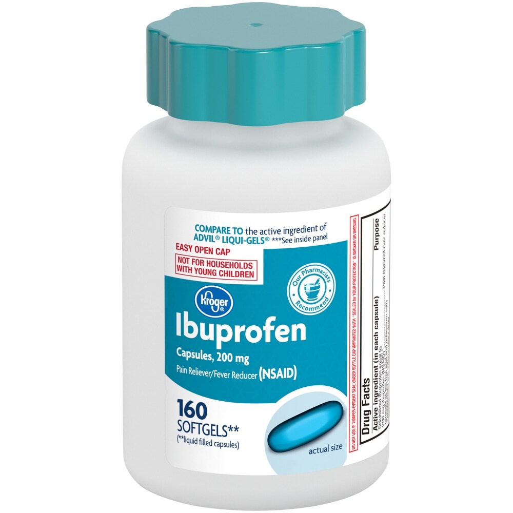 slide 1 of 1, Kroger Ibuprofen Softgel Capsules, 160 ct