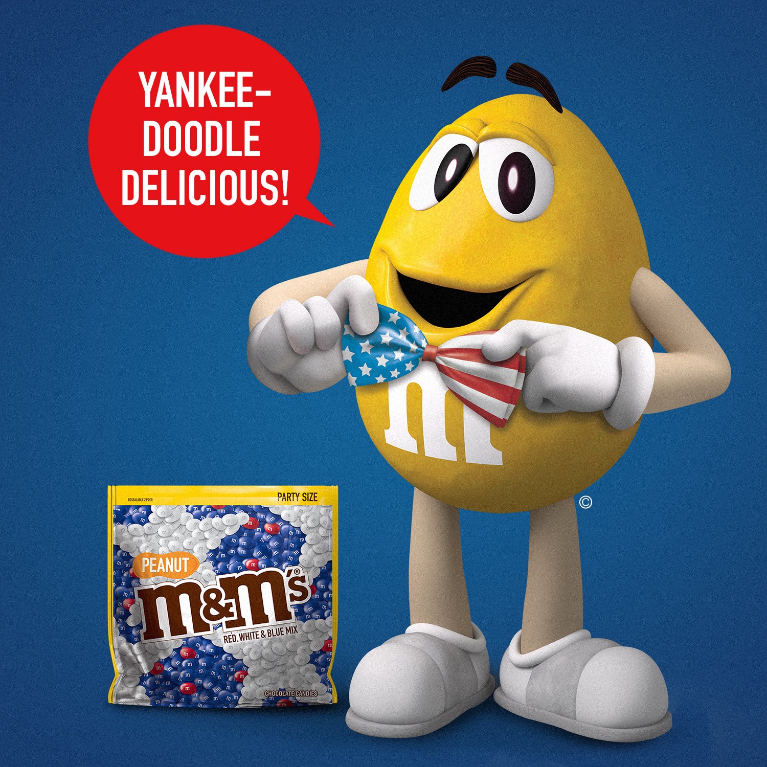 slide 2 of 7, M&M's Red, White & Blue Peanut Patriotic Chocolate Candy, 42-Ounce Party Size Bag, 42 oz