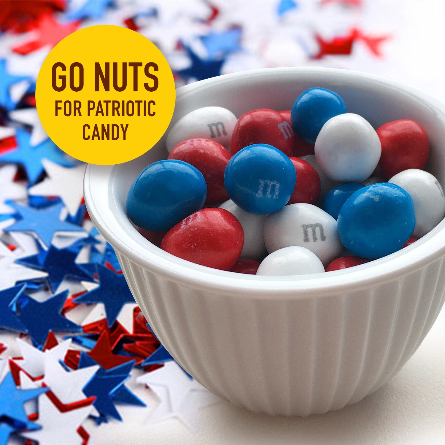 slide 4 of 7, M&M's Red, White & Blue Peanut Patriotic Chocolate Candy, 42-Ounce Party Size Bag, 42 oz